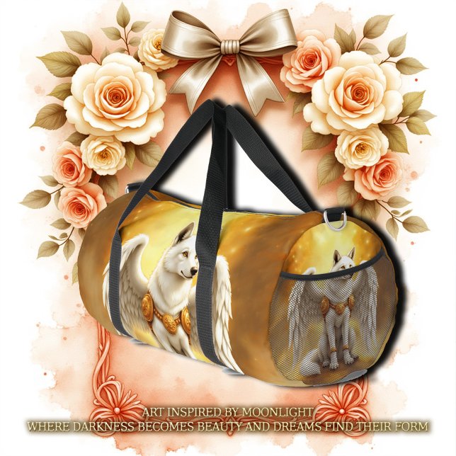 Keeper of the Dawn – The White Winged Wolf.  Duffle Bag (Creator Uploaded)