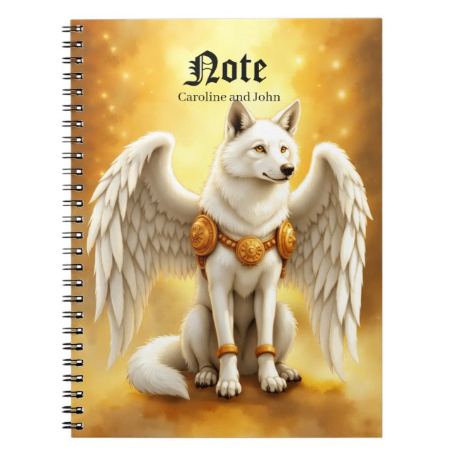 Keeper of the Dawn – The White Winged Wolf.  Notebook (Front)