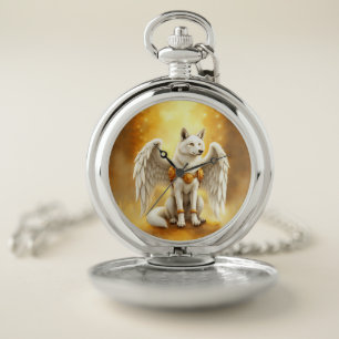 Keeper of the Dawn – The White Winged Wolf.  Pocket Watch