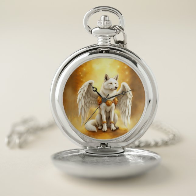 Keeper of the Dawn – The White Winged Wolf.  Pocket Watch (Inside)