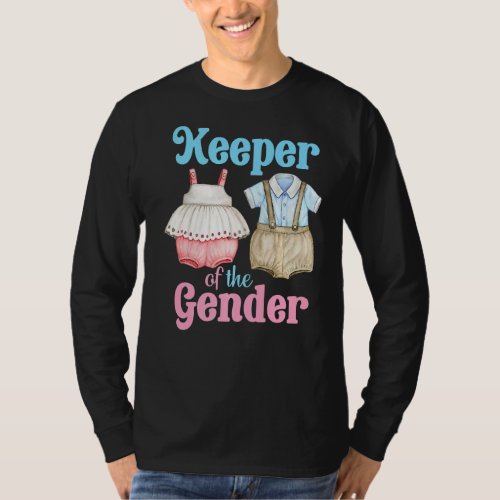 Keeper Of The Gender Auntie  Gender Reveal Party I T_Shirt