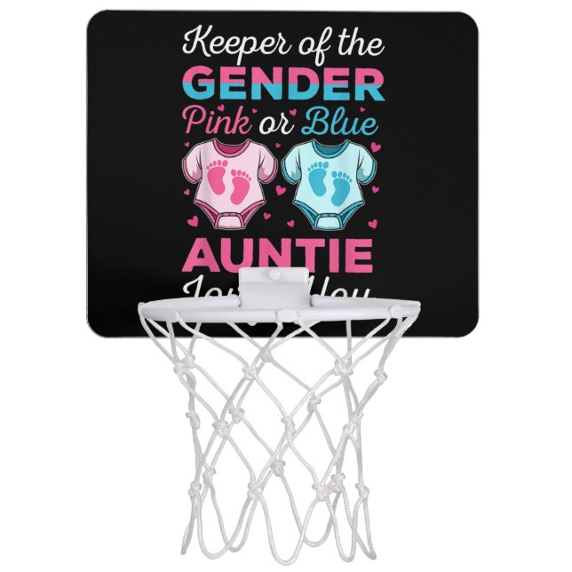 Keeper Of The Gender Auntie Loves You Baby Mini Basketball Hoop (Front)