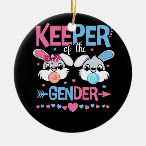 Keeper Of The Gender Boy Or Girl Easter Bunny Gend Ceramic Ornament