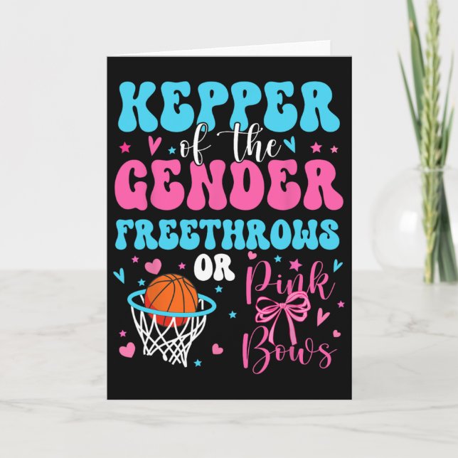 Keeper Of The Gender Free Throws Or Pink Bows Reve Card (Front)