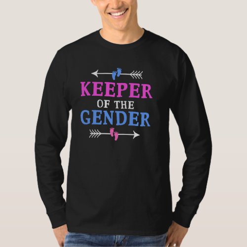 Keeper Of The Gender Gender Reveal Baby Shower Rev T_Shirt