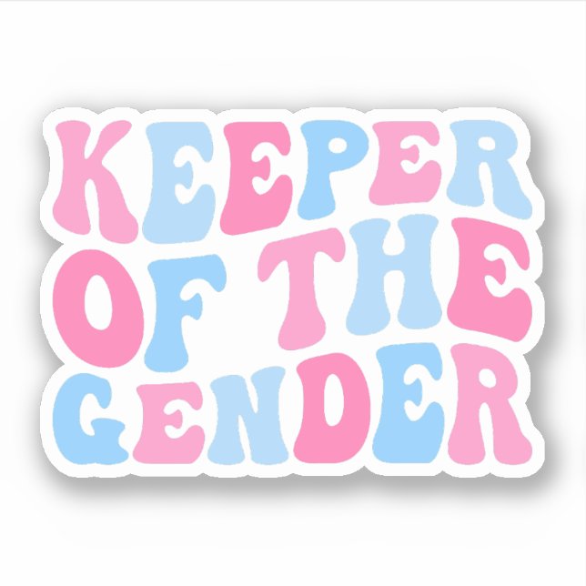 Keeper of the Gender, Gender Reveal Party Gift Sticker (Front)