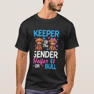 Keeper of The Gender Heifer Or Bull Baby Announcem T-Shirt