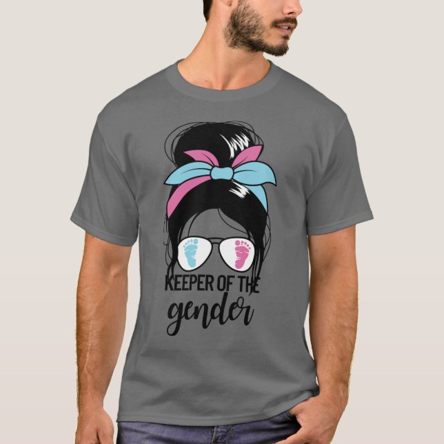 Keeper Of The Gender Messy Bun Gender Keeper T-Shirt (Front)