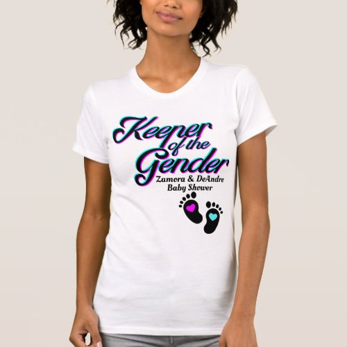 Keeper of the Gender Pink and Blue Gender Reveal T_Shirt