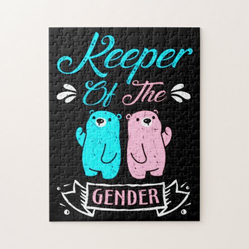 Keeper of the Gender Pink and Blue Teddy Bear Jigsaw Puzzle