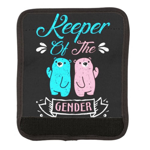 Keeper of the Gender Pink and Blue Teddy Bear Luggage Handle Wrap