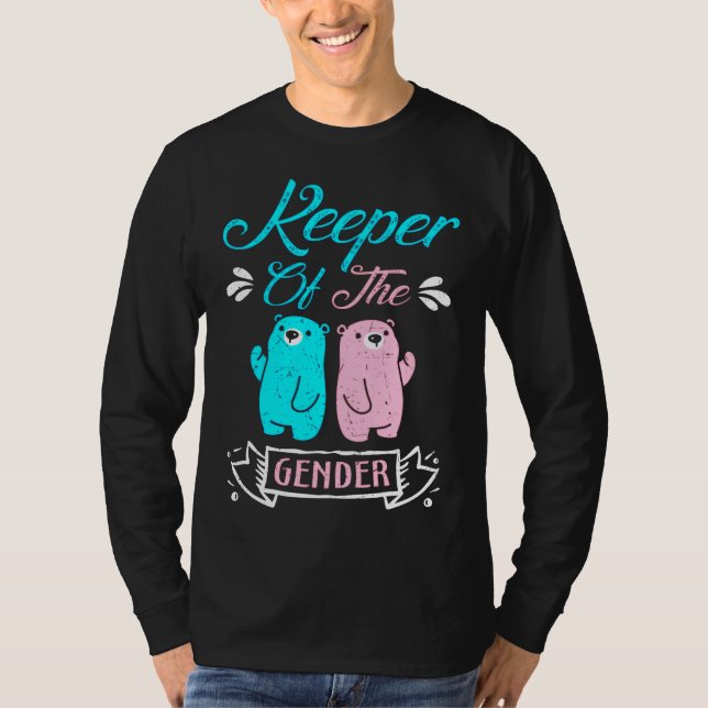 Keeper of the Gender Pink and Blue Teddy Bear T-Shirt (Front)