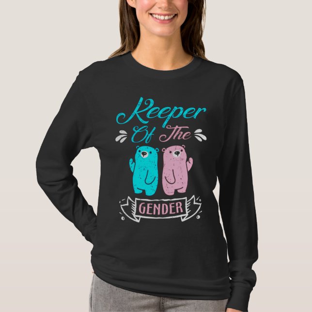 Keeper of the Gender Pink and Blue Teddy Bear T-Shirt (Front)