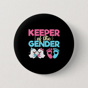 Keeper Of The Gender Pumpkin Halloween Baby Gender Button