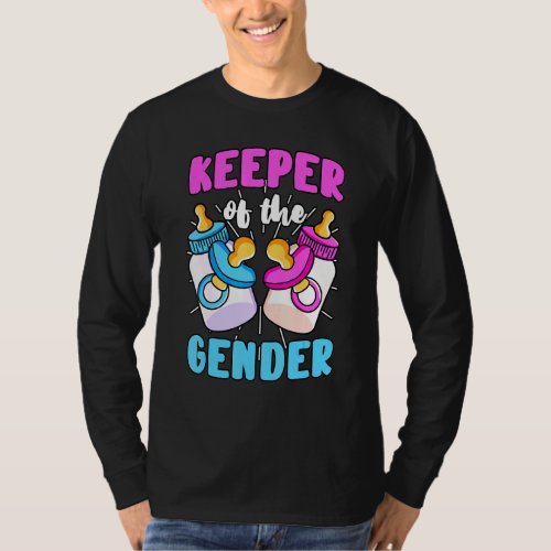 Keeper Of The Gender Reveal Announcement Baby Show T_Shirt