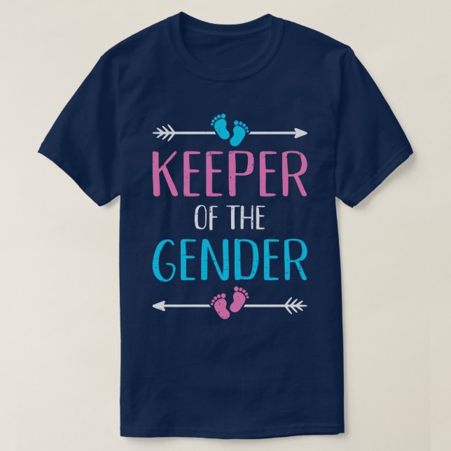 Keeper of the gender reveal baby announcement part T-Shirt (Design Front)