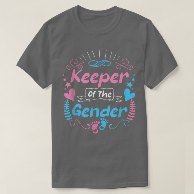 Keeper of the Gender Reveal Baby Announcement  T-Shirt (Design Front)