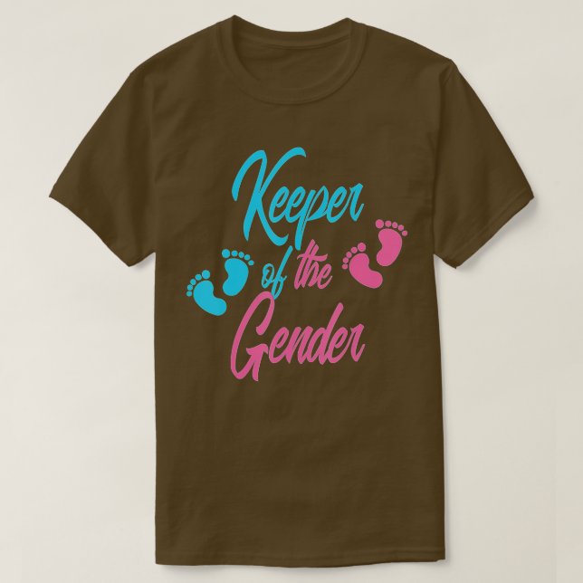 Keeper Of The Gender Reveal  Baby Announcement  T-Shirt (Design Front)
