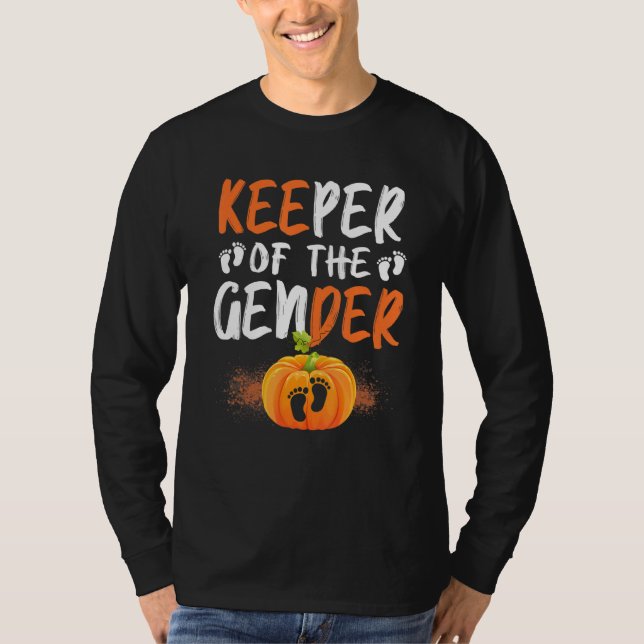 Keeper Of The Gender Reveal Baby Halloween Party T-Shirt (Front)