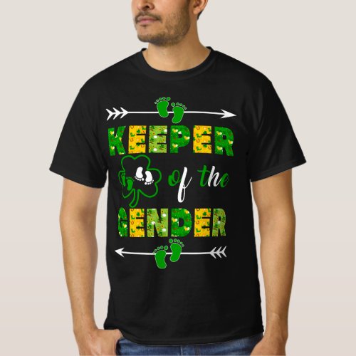 Keeper Of The Gender Reveal Baby St Patricks Day  T_Shirt