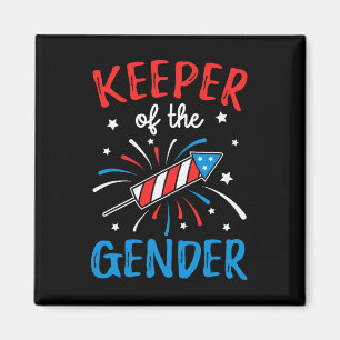 Keeper Of The Gender Reveal Funny 4th Of July Ba  Magnet