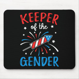 Keeper Of The Gender Reveal Funny 4th Of July Ba  Mouse Pad