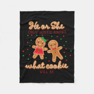 Keeper Of The Gender Reveal Gingerbread Auntie Fleece Blanket