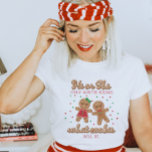 Keeper of the Gender Reveal Gingerbread Auntie T-Shirt<br><div class="desc">This Gingerbread Gender Reveal Auntie shirt is perfect for any Christmas Gender Reveal! Featuring the cheeky "He or She,  only Auntie knows what cookie will be." design,  this adorable shirt is ideal for the auntie who is in charge of keeping the secret.</div>