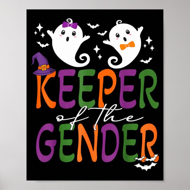 Keeper Of The Gender Reveal Halloween Pregnancy An Poster (Front)