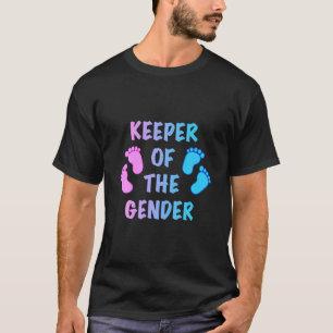 Keeper of the Gender Reveal Party Supplies Pink Bl T-Shirt