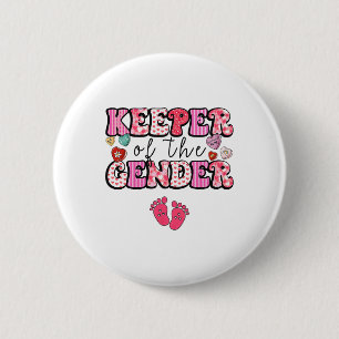 Keeper Of The Gender Valentine Day Gender Reveal B Button