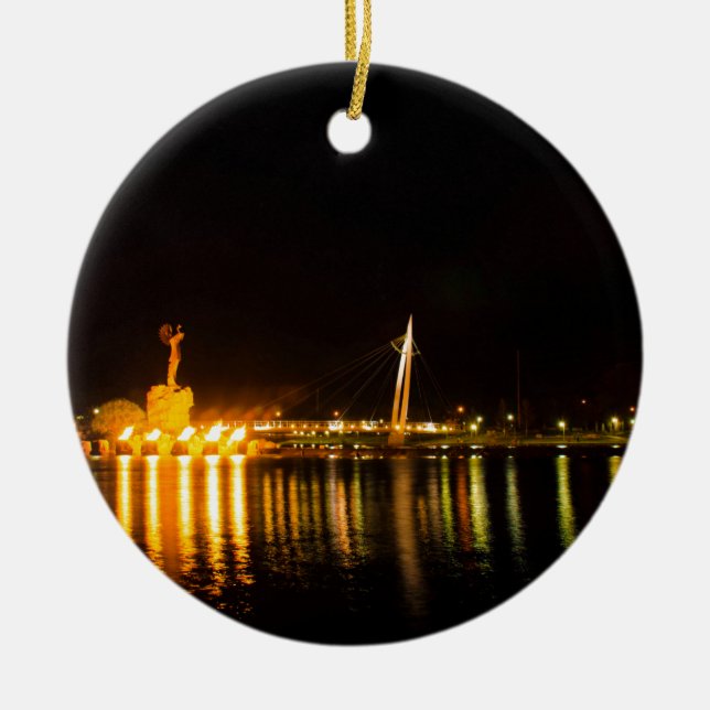 Keeper Of The Plains Ceramic Ornament (Front)