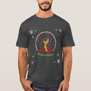 Keeper of the Plains Wichita Christmas Snow Globe T-Shirt
