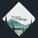 Keeper of the Rings | Dog in Wedding Pet  Bandana<br><div class="desc">Who doesn't want to show off their fur-babies on one of the most special days in their lives? Design features rustic forest mountains with your choice of personalization. "Keeper of the Rings" can be changed to any personalization. Add your custom wording to this design by using the "Edit this design...</div>
