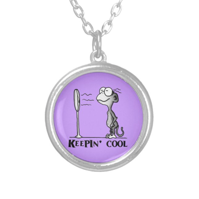 Keepin' Cool Monkey Silver Plated Necklace (Front)
