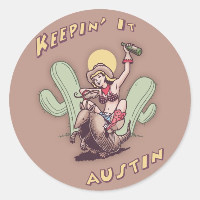 Keepin' It Austin Classic Round Sticker (Front)
