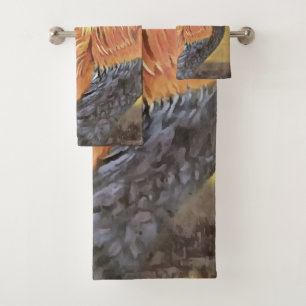 Keeping Chickens Farmyard Rooster Art Bath Towel Set