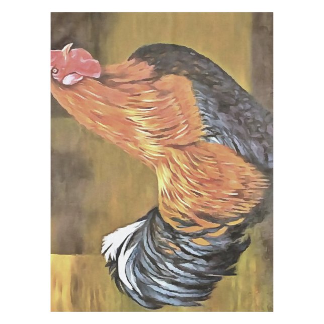 Keeping Chickens Farmyard Rooster Art  Tablecloth (Front)