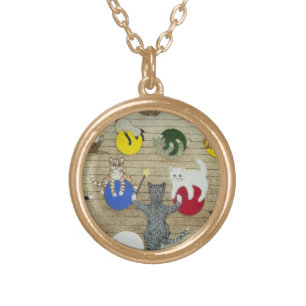 Keeping fit gold plated necklace
