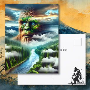 Keeping in Touch Blue Eyed Bigfoot Postcard