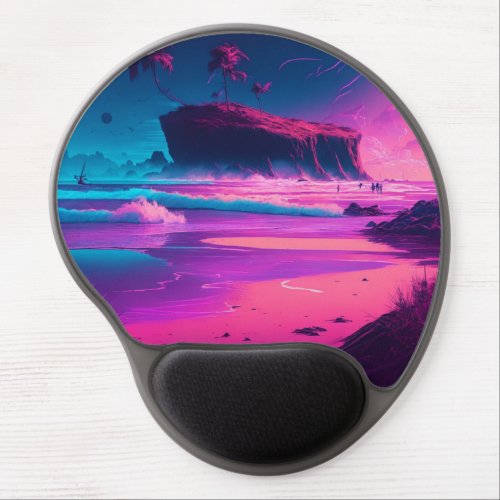 Keeping in Touch  Pink Ocean Waves Gel Mouse Pad