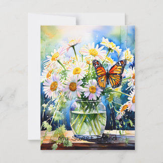 Keeping in Touch | Vase of Daisies Postcard