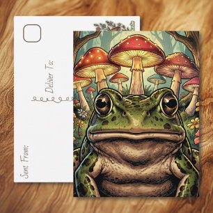 Keeping in Touch Vintage Cottagecore Frog Postcard