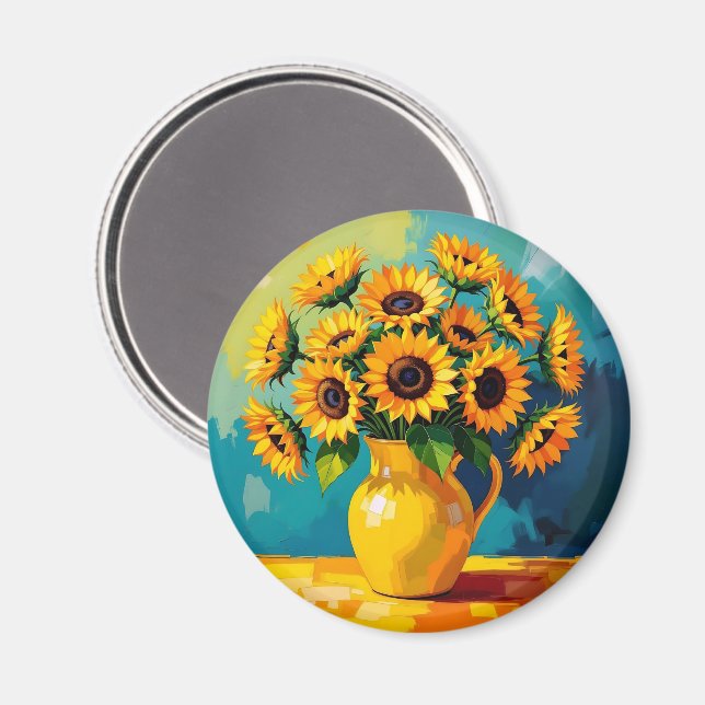 Keeping in Touch | Yellow Sunflowers Magnet (Front/Back)