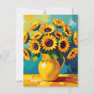 Keeping in Touch Yellow Sunflowers Postcard