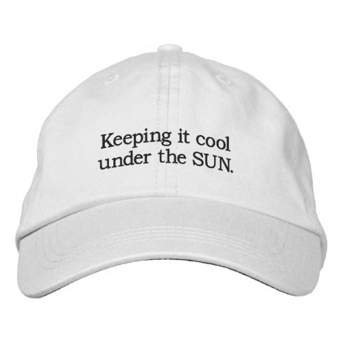 Keeping it cool under the Sun Embroidered Baseball Cap