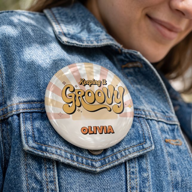 Keeping it Groovy Custom Name Family Reunion Button (Creator Uploaded)