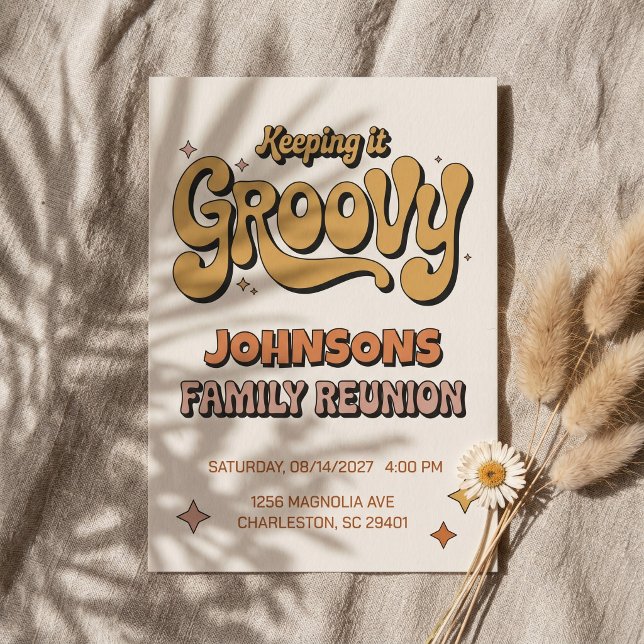 Keeping it Groovy Retro Boho Family Reunion Invitation (Creator Uploaded)