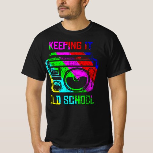 Keeping It Old School 80s 90s portable stereo Retr T_Shirt