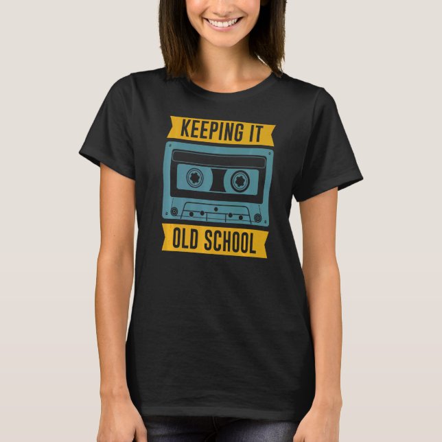 Keeping It Old School  Retro Cassette Old Codger T-Shirt (Front)